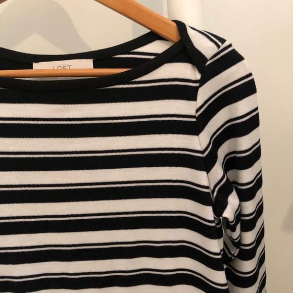 LOFT black and white boatneck dress - Picture 4 of 8